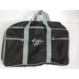 Rare Vtg 90s Coors Light Full Zip Duffle Bag Tote Sports Gear Blk/Silver 22"x12"